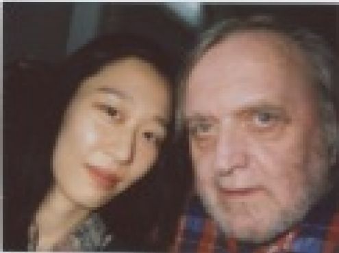 30-04-2013  Eunkyoung-Hwang and the artist. Portrait by E.K.
