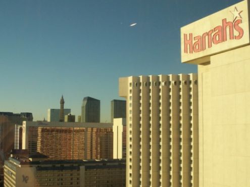 26-01-2010  Room with a view. In the center the Eiffel Tower of the Paris Hotel in  
Las Vegas Nevada.
