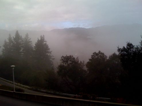 12-02-2009  Room with a view in the early morning of my stay at the Advent Health Care  Center in St, Helena, Napa Valley California
